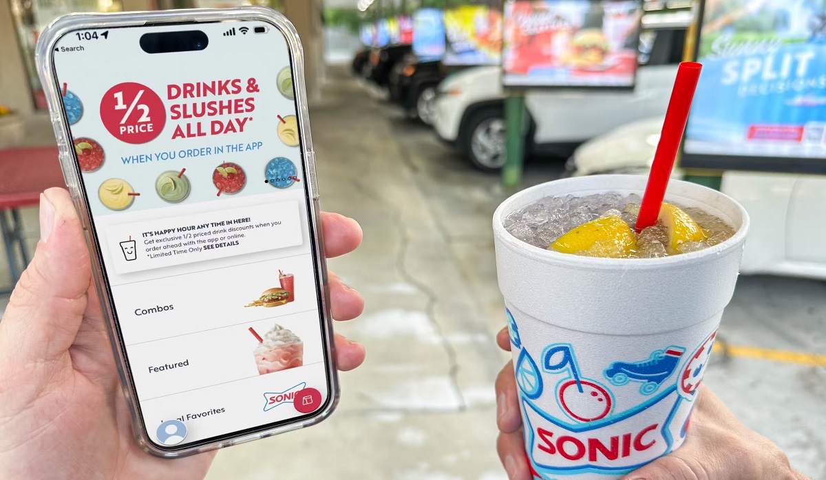 Sonic Happy Hour Drink Menu with Prices